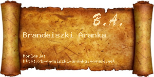Brandeiszki Aranka névjegykártya